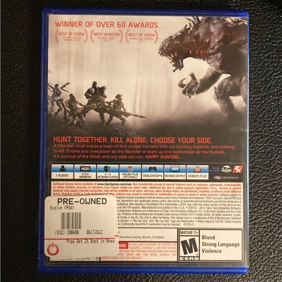 Evolve For Playstation 4 - Picture 2 of 4